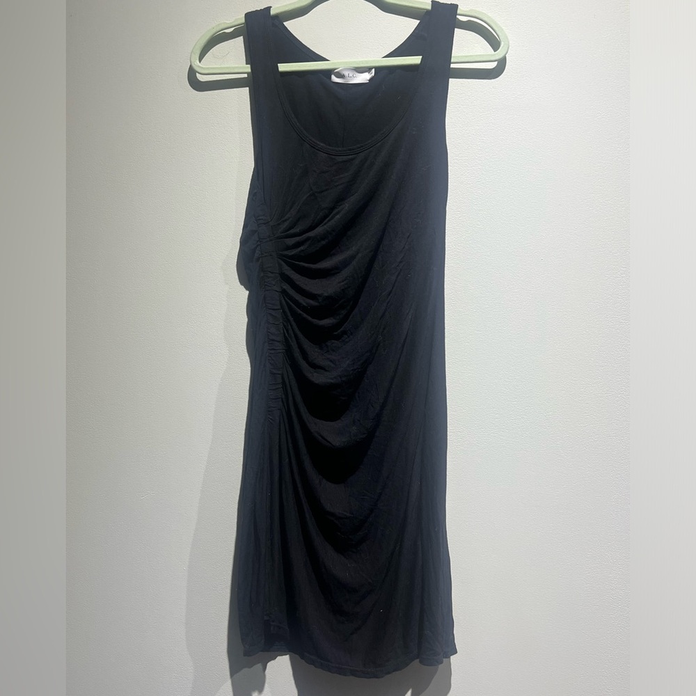 A.L.C. Womens Dress Black Sleeveless Sheath Ruched Knit Mini Length Size XS NWOT